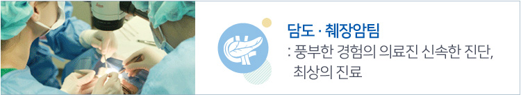 담도·췌장암팀 : 최고수준의 의료진 전문적연구, 치료