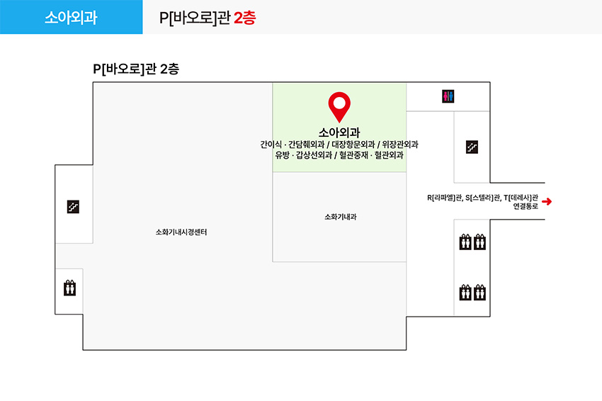 소아외과 진료과 및 치료실 위치