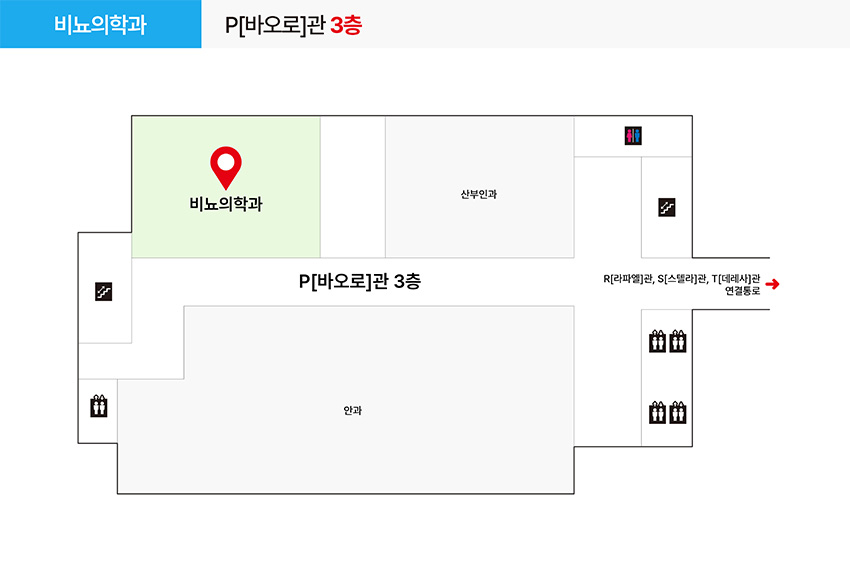 비뇨의학과 진료과 및 치료실 위치