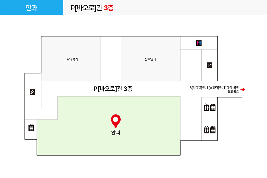 안과 진료과 및 치료실 위치
